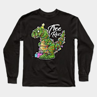 Christmas Shirts for Boys Kids Dinosaur Tree Rex Pajamas Men Long Sleeve T-Shirt